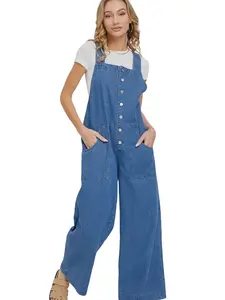 Free People DUPE! Wide Leg Denim jumpsuit/with pockets