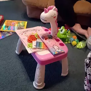 Product Review of Drawing Projector for Kids, Art and Crafts, Drawing Board with Music, Color Pens, Pencils, Crayons, Scrapbook, Unicorn Sticker Book, Ideal Toy for 3+ Year Old Girls & Boys (Unicorn Kit) from m** c**n
