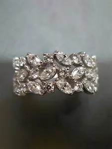 1 PC Elegant Cubic Zirconia Statement Ring For Women For Wedding Valentine's Day Gift Jewelry