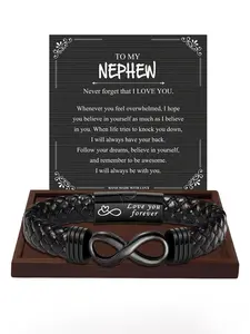 1PC Christmas Surprise Gift for Nephew - Classic Stylish Knotted Bracelet - Exquisite Bracelet - Fashionable Eight-Byte Knotted Bracelet, Birthday Gift/Valentine’s Gift/Graduation Gift - A Blessing Gift for Nephew