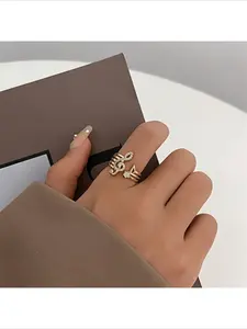 Europe And America Hot Selling Personalized Music Note Open Ring Fashion Micro Paved Zircon Niche Hand Jewelry Exquisite Accessory For Women Daily Wear Dating Party