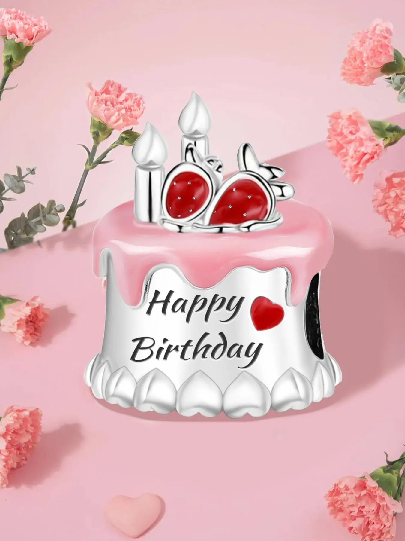 Birthday Cake Design Pendant Charms, Fashionable Beads Pendant for Bracelet & Necklace, Charms for Necklaces, DIY Jewelry Making Accessories, DIY Beading Accessories for Women & Girls, Charm Accessory