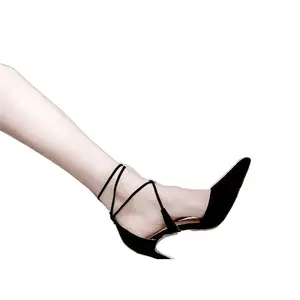 Cross Strap Stiletto High Heels for Women Stylish Pointed Toe Sexy Summer Fairy Niche Sandals