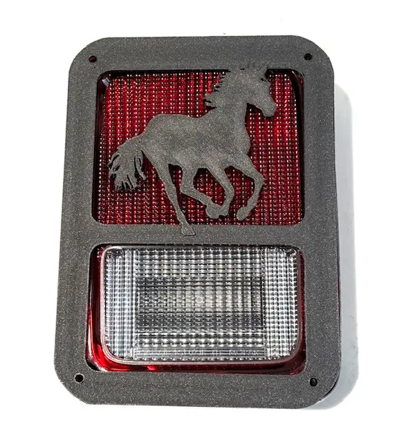 Prancing Horse Silhouette in 3D - Black For Jeep Wrangler JK/JKU Rear Tail Light Covers - Horse Shoe Horses Love Dancing Unicorn