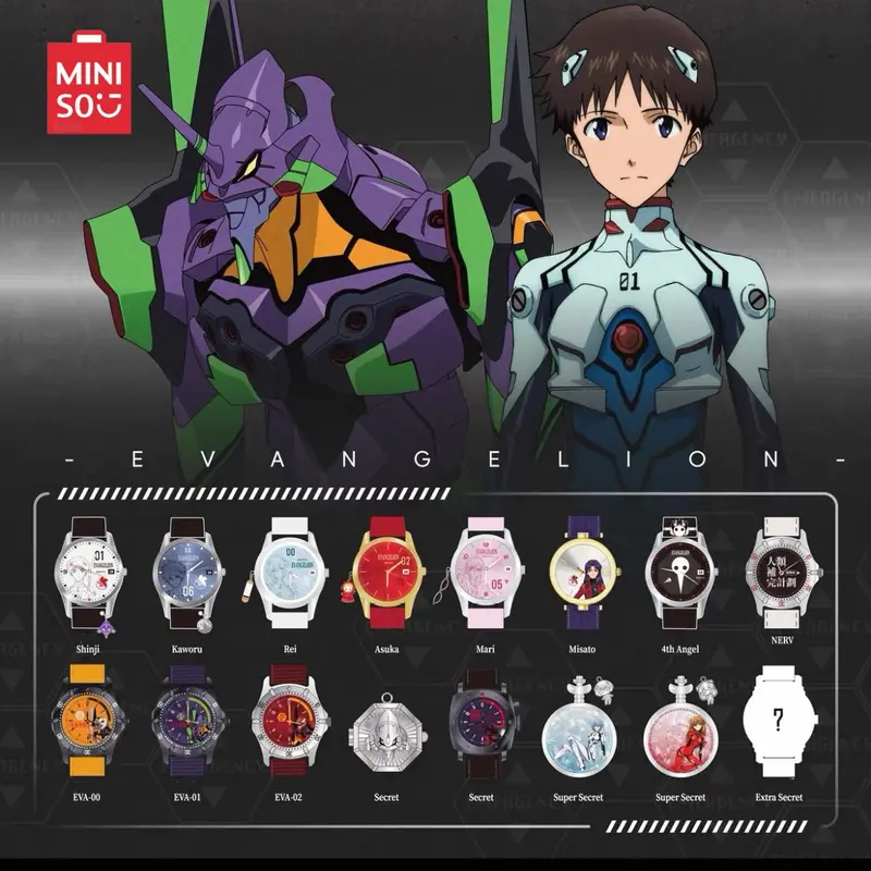 Miniso Evangelion Time Instrumentality Project Themed Unisex 38 mm Casual Watch - Stylish Round Face Anime Fashion Accessory, Unique Gifts for Man, Ideal for School/Outings #summerwins,Back To School
