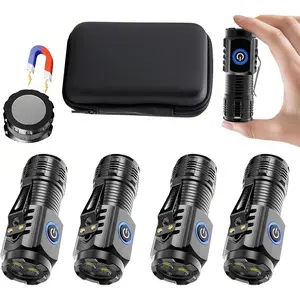 Rechargeable Flashlights 4 Pack, Mini Flashlight High Lumens 3 LED  Handheld Flashlight, 5-Modes Mini Rechargeable Flashlight for Camping Biking Hiking Outdoor
