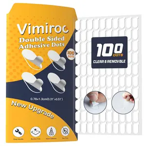 100Pcs Adhesive Glue Stick Dots Double Sided Sticky Tack Removable - Clear Museum Mounting Putty No Damage for Wall Decor, Figurine, Poster, No Trace Dots - Strong Adhesive Dots for Balloon & Crafts