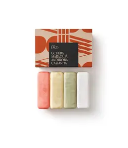 Natura Multipack Exfoliating Bar Soap Set of 4 Vegan Hydrating Ucuuba Brazil Nut Andiroba & Passion Fruit Soaps for Body Care and Skin Repair