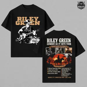 Riley Green Cowboy As It Gets Tour 2026 T-Shirt, Riley Green Shirt, Country Music Fan Gift, Riley Unisex Concert Merch TX0