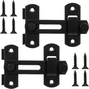 2 Pcs 180° Barn Door Lock – Heavy Duty Flip Sliding Latch for Barn, Stainless Steel Barn Door Lock, Security Accessories, Door Latch for Inside, Hardware