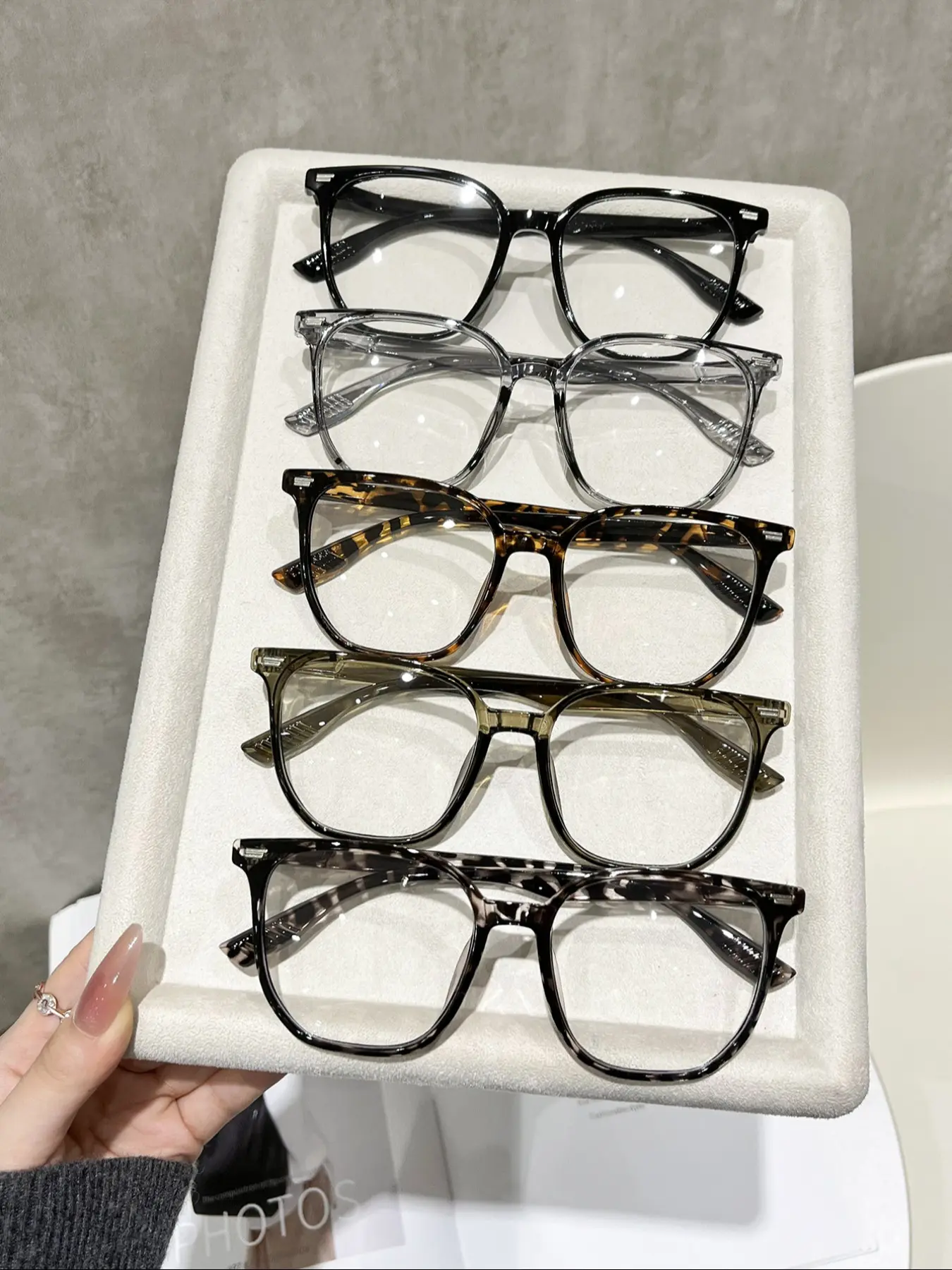 5 Pairs Unisex Large Frame Tortoise Pattern Casual Glasses, Blue Lights Glasses, Anti-Blue Light, Eye Protection, Suitable for Daily Use, Office, TV, Play, Decoration, Casual Eyeglasses
