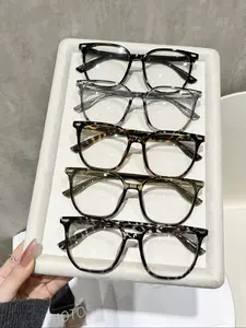 5 Pairs Unisex Large Frame Glasses, Anti-Blue Light, Plastic Frame, Trendy Casual Frames, Casual Style, Eye Protection, Office Reading TV Gaming Decor