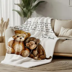 Dear Punch Blanket, Punch Monkey Blanket, Viral Baby Monkey Inspired Blanket, Emotional Plush Toy