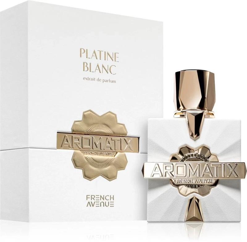 Aromatix Platine Blanc Extrait De Parfum 3.4 Oz 100 Ml Elegant White Fragrance Bottle