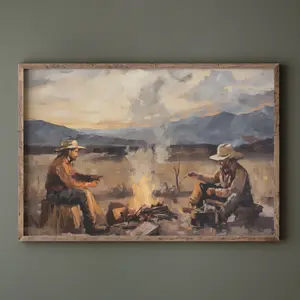 Vintage Cowboy Wall Art |     Large Western Wall Art |     Cowboy Paintings Print |     Modern Western |     Farmhouse Poster |