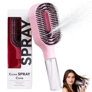Hair Brush with Water Spray Sprayer, 2-In-1 Smoothing Brush, Portable Dry Wet Styling Tool, Smooth Hair Without Frizz, Quick Refresh for Women and Girls