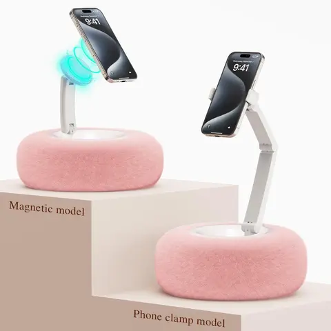 Adjustable Phone Holder for Bed, Cellphone Holder, 1 Count Detachable Plush Pillow Design Holder for Smartphone, Multifunctional Phone Stand, Electronics Accessories, Cell Phone Mount, Magnetic Smartphone Holder