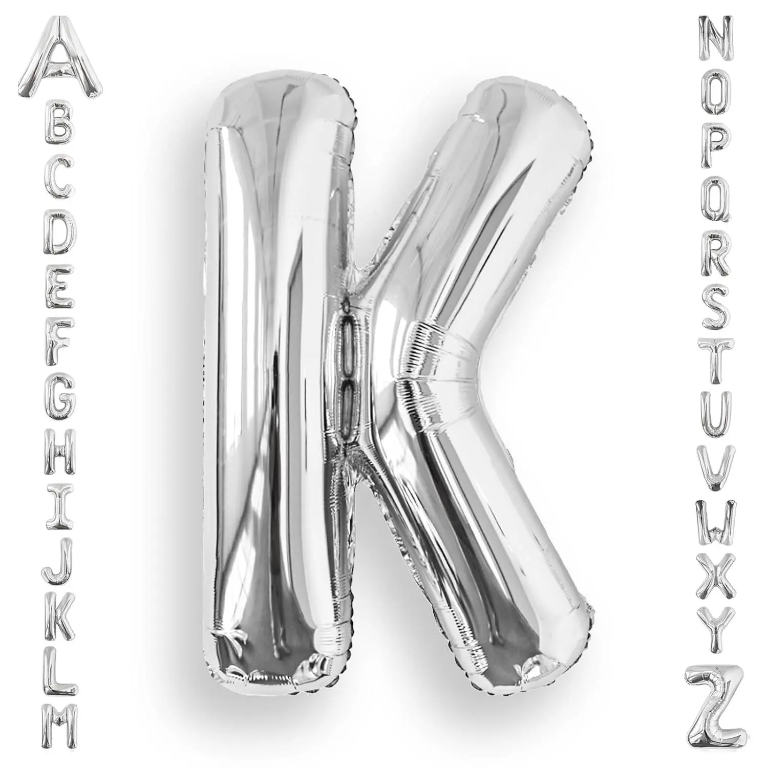40 Inch Big Letter Balloon Silver K Large Foil Helium Alphabet Balloons A-Z For Birthday Anniversary Graduation New Year Party Decoration Supplies