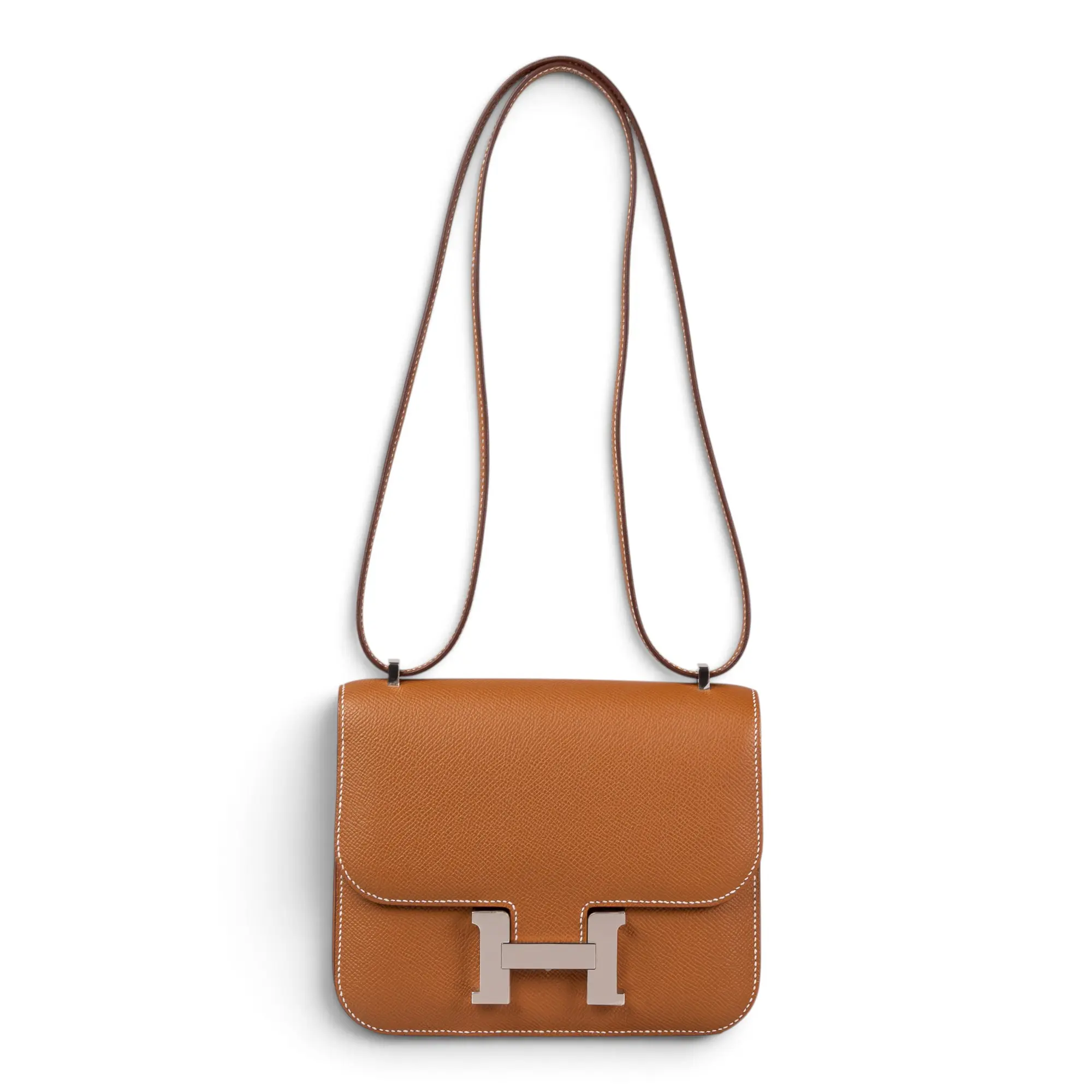 Pre-owned HERMÈS leather Crossbody Bags Mini Constance Gold Epsom CN26070389
