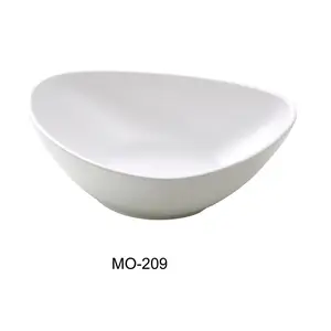 Yanco MO-209 9 in. Moderne Melamine Triangle & Soup Plate, White - 36 oz - Pack of 24