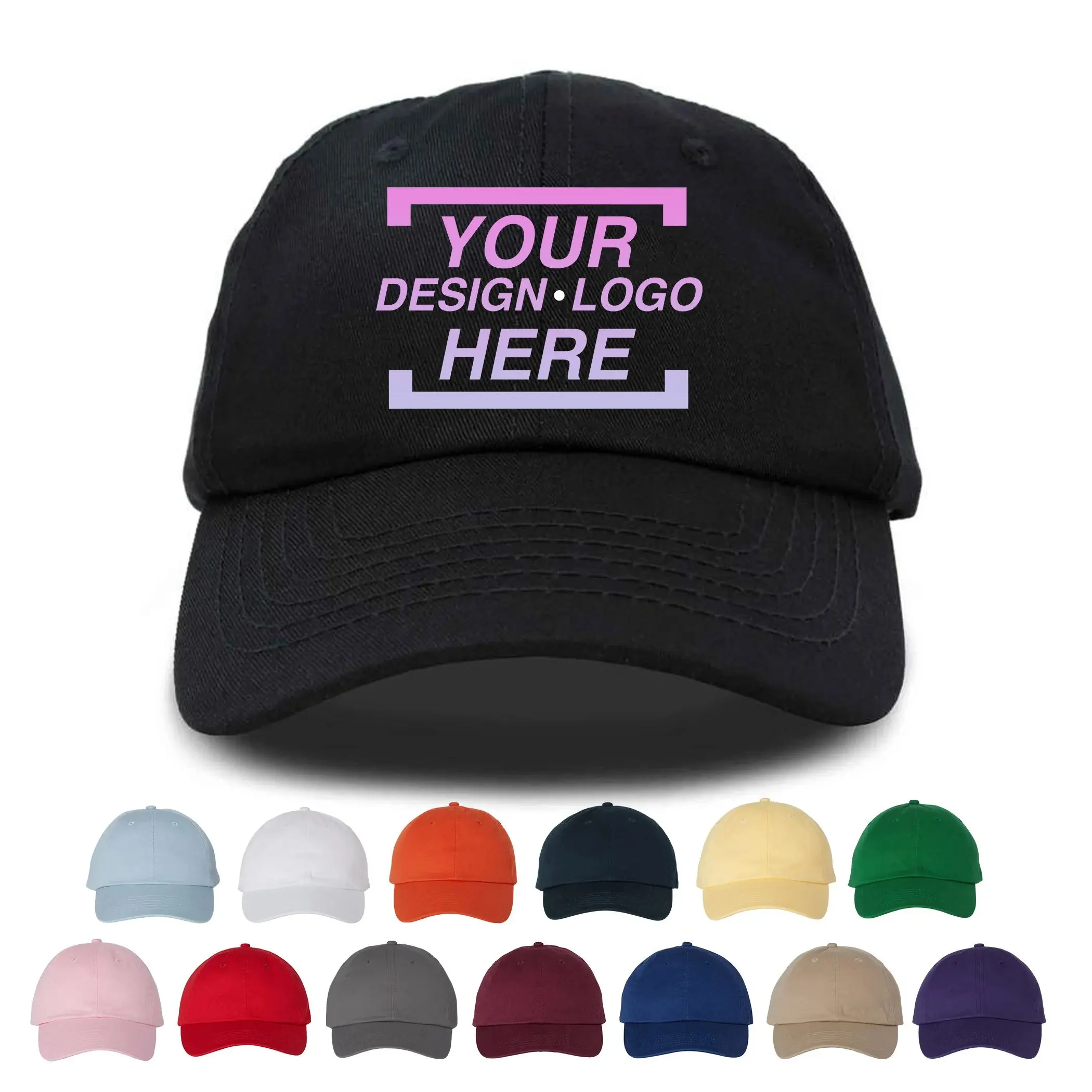 Custom Logo Embroidered Baseball Cap Unisex Adjustable Dad Hat