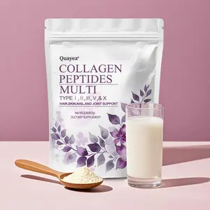 Quayea Multi Collagen Peptides Powder 2LB | Hair, Skin & Nails Boost Vitamins C, E, B12 + Probiotics | Collagen Supplement for Women & Men Glow & Strength