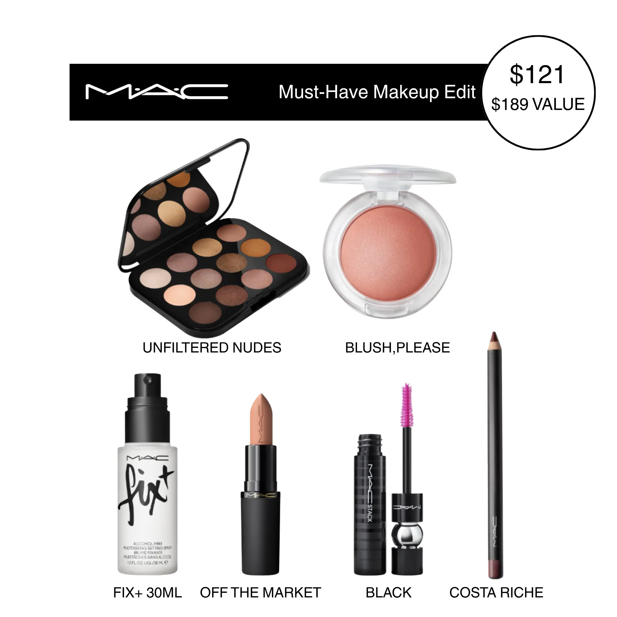 MAC Must-Have Makeup Edit | Full Face Makeup Set | Glow & Longwear | 6-piece