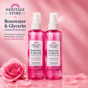 Heritage Store Rosewater & Glycerin Hydrating Mist - Dewy, Radiant Skin Refresh with Scent & Moisture Boost, Beauty Products for Daily Use
