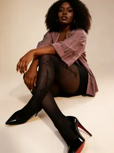 Women's Side-Print Jacquard Design Leggings/pants/socks, Comfortable & Versatile Office Wear, Brunch Casual Style