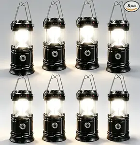 2026 New 8-Pack Collapsible Portable LED Camping Lantern, Lightweight Waterproof Solar USB Rechargeable Flashlight, Bright Camping Lights for Indoor/Outdoor Emergency, Hiking, Tent, Power Outage, Camping Gear，4-pack Solar Camping Lantern