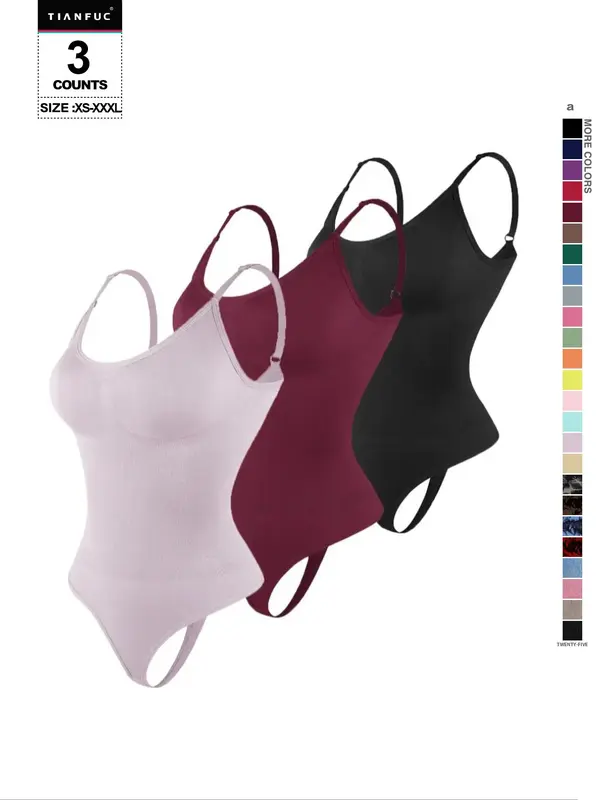 TIANFUC Women's Seamless Shapewear Bodysuit, Tummy Control Thong Panties, Casual Y-Type Underwear, All-Season Comfortable Fit 4