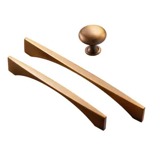 Brushed Antique Brass Cabinet Handles Bronze Pulls Knobs