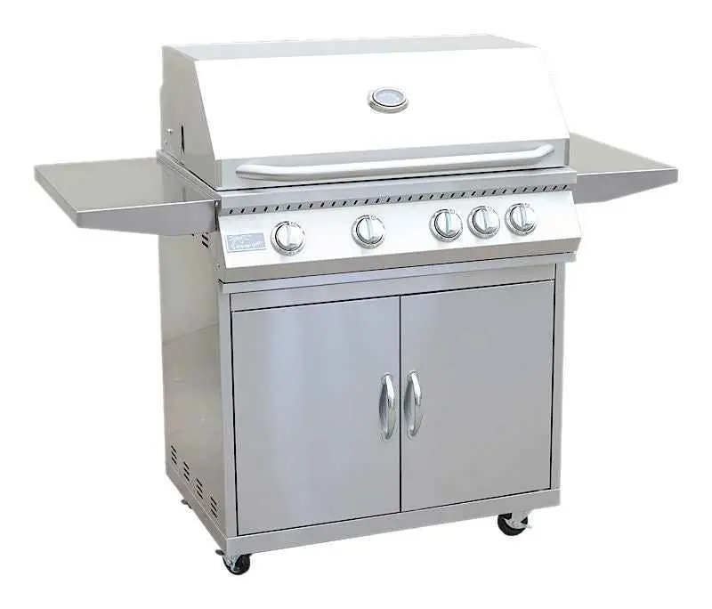 32-in KoKoMo Classic 4-Burner 304 Stainless Steel Built-in Outdoor Bbq Grill Gas Barbecue Grill with Built-in Cart, Adjustable Flame, Easy Maintenance and Cleaning Backyard Cooking Station, 32 Inches