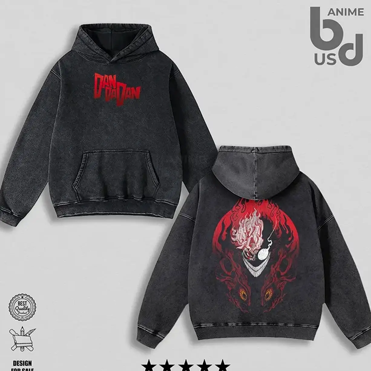 Okarun Dandadan Hoodie Wash – Double Printed Cool Style, Oversize Unisex Cotton, Retro 90s Graphic Tee, Streetwear, Menswear, Gift For Anime Fan ITN
