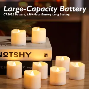 24 Pack Timer Flameless LED Votive Candles, Long Lasting Battery Operated Tea Light with Timers, 6 Hours On and 18 Hours Off Cycle Automatically for Wedding, Table Decorations (Warm White)