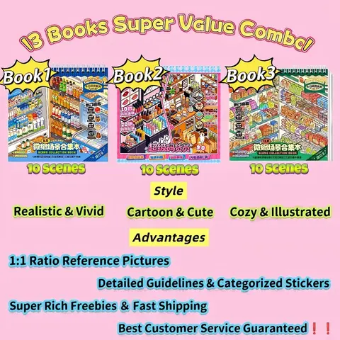 [Hot · Guideline Version] Shop Series, Grocery Shelf Stocking 3D Sticker Scene Books, Simulation Management Play, Best for Organizing Enthusiasts & Maximalists, Puzzle Stickers, Screen-Free Hobby, Bookish Stickers, DIY Crafts, Scrapbooking, Journal