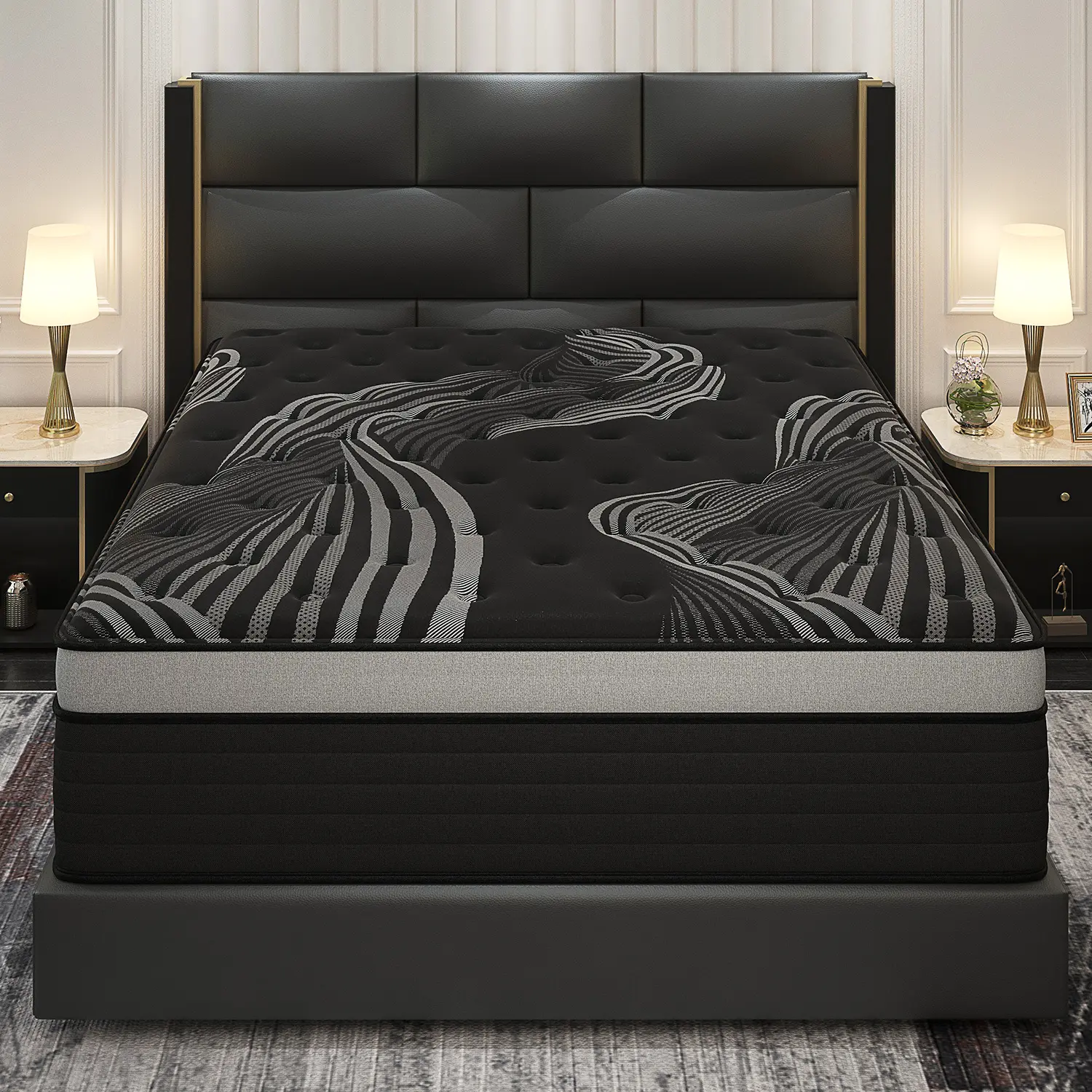 12/14 Inch Twin Full Queen King Memory Mattress with Independent Springs, Provides Pressure Relief, Motion Isolation and Edges Support, Medium Firmness, Breathable,100 Trials, Spring Hybrid Mattress in a box ,Gel infuse memory foam