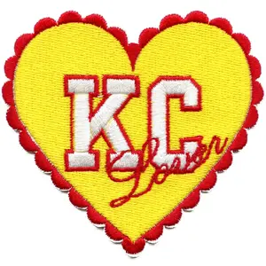 KC Lover Heart Patch Kansas City Football Embroidered Iron On