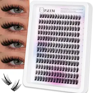 Lash Clusters With Wispy Cluster Eyelash Extensions Volume Lashes Fluffy Anime Eyelashes Clusters Reusable Faux Mink Fairy Individual Lash Extension D Curve 8-18mm DIY Lash Clusters Volume Focused Lashes Dramatic Fluffy Lash - Cosmetic, Makeup