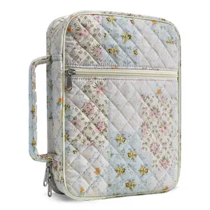 Bible Cover Case for Women,Large Bible Tote Bags for Women Organizer Quilted Bible Carrying Case for Girls,Bible Study Supplies Accessories Christian Gifts for Women