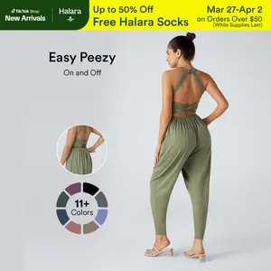 Halara U Neck Pocket Harem Casual Jumpsuit-Easy Peezy Edition