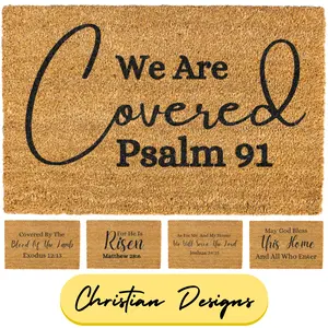 Christian Doormat, We Are Covered, Psalms 91, He Is Risen, Covered By The Blood, Religious Doormat, As For Me And My House We Will Serve The Lord