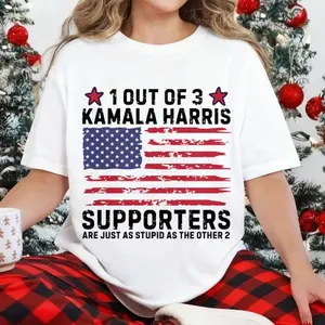 100 Percent Cotton Casual Style T-Shirt Kamala Harris American Flag Design Political Statement Summer Wear Gift For Supporters