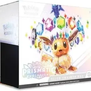Pokémon Scarlet & Violet Prismatic Evolution Elite Trainer Box, Official TCG Sealed Trading Card Box, Authentic Collectible Trading Cards