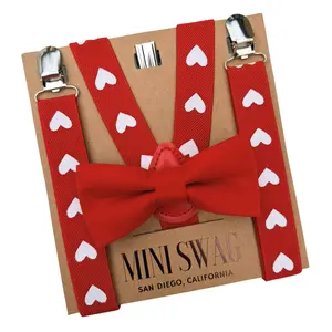 Red Bow Tie + Heart Suspenders - Valentines Day Outfit