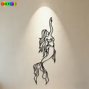 1pc Mermaid Metal Wall Art,Mermaid Statue Mural, Ideal Gift for New Year, Easter, Nautical Decor Enthusiasts, Weather-Resistant Metal Wall Decor Wall Sculptures, Perfect for Bedroom Wall & Garden Fence, Unique Coastal Home Decor