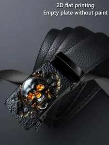 Men's Belt with Skull Pattern Art Design, Casual Business Style, Automatic Buckle, Perfect for Father's Day & Valentine's Gift, Punk Style Belt