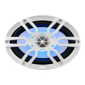 DS18 DS-NXL-69/WH HYDRO 6X9 Inch 2-Way Marine Speakers W/ Integrated RGB LED Lights 375 Watts White DS18 Audio Water Proof
