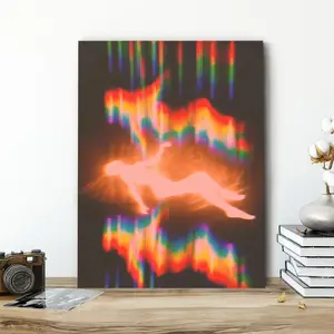 Iridescent Human Light-shadow Art Poster, Modern Art, Fashion Poster, Living Room Bedroom Decoration, Hallway Office Mural, Kitchen, Home Poster, Ideal Gift, Ornaments