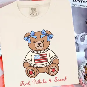 Red white and sweet teddy bear